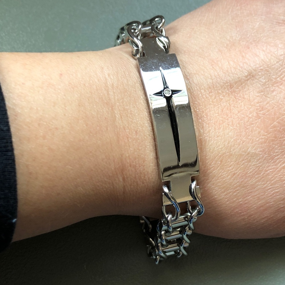 Engraved Silver Bracelet for Grandson